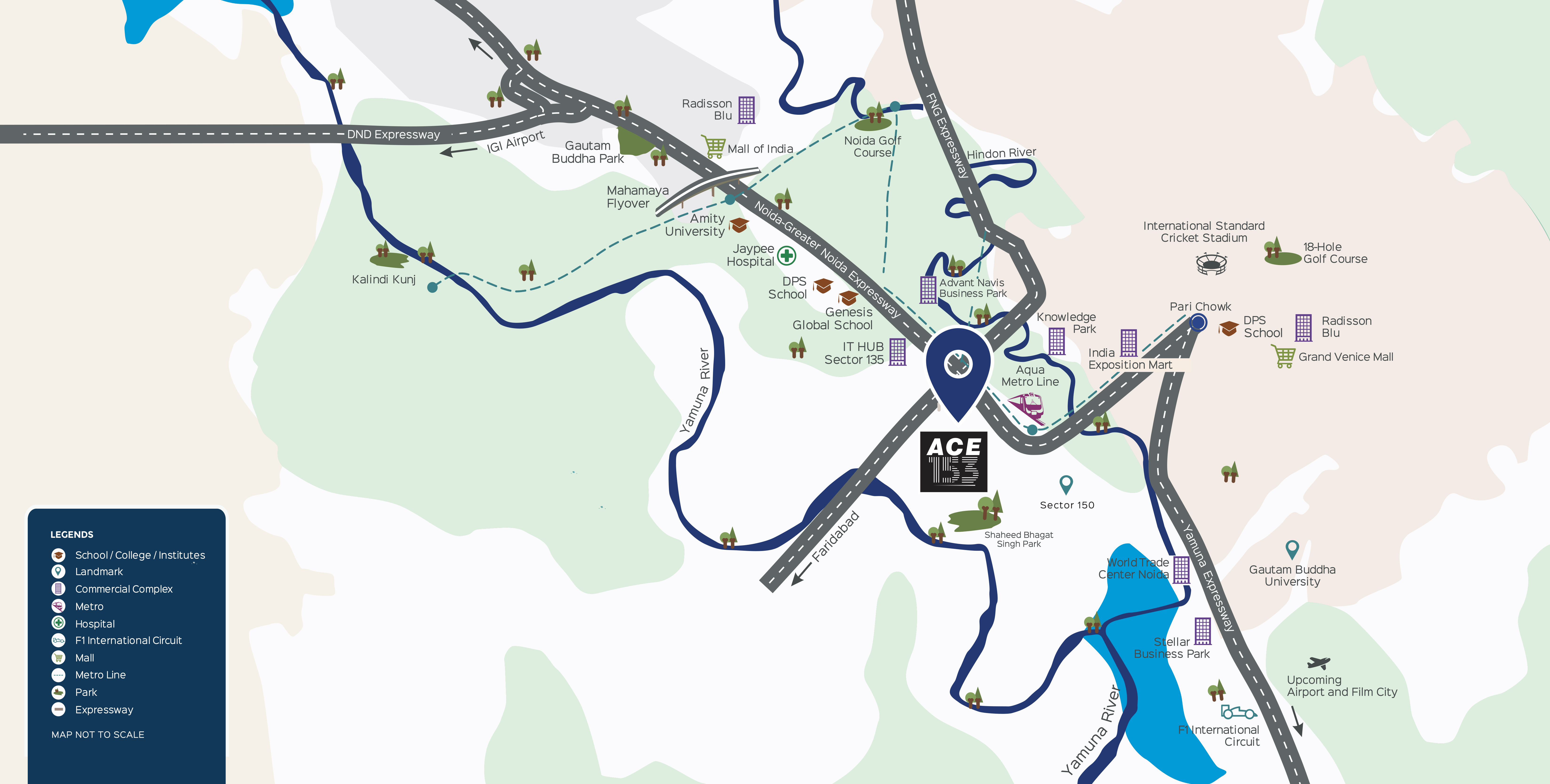 Location map of Ace 153 Noida