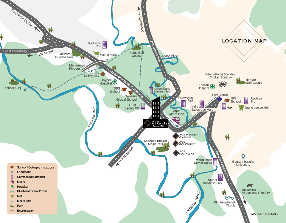 Location map of Ace 153 Noida