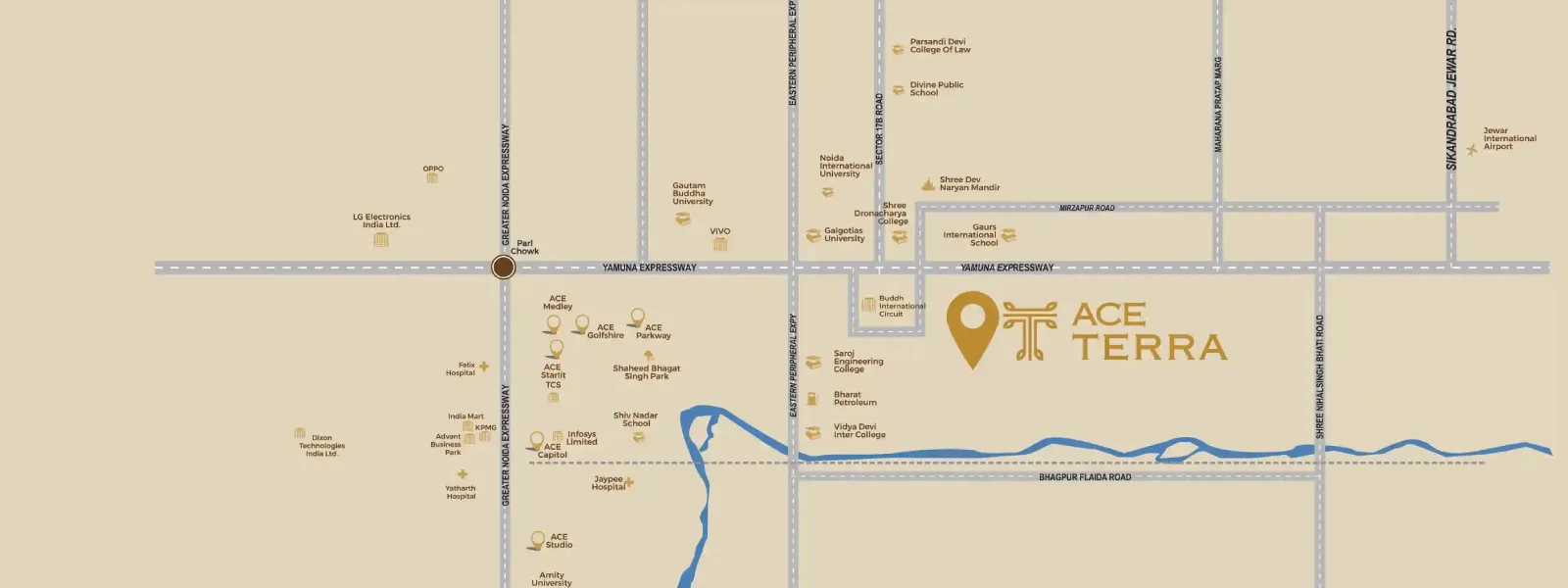 Location map of Ace terra